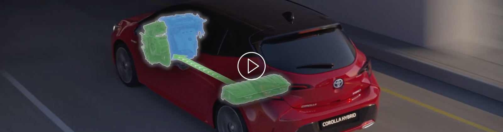 Schéma hybridního pohonu Toyoty Corolla Hybrid.