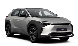 Stříbrné elektrické SUV Toyota bZ4X