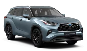 Modrá Toyota Highlander Hybrid