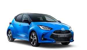 Modrá Toyota Yaris Hybrid