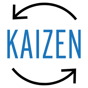 Logo Kaizen s cyklickými šipkami.