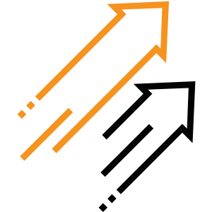 Oranžová šipka směřující nahoru
