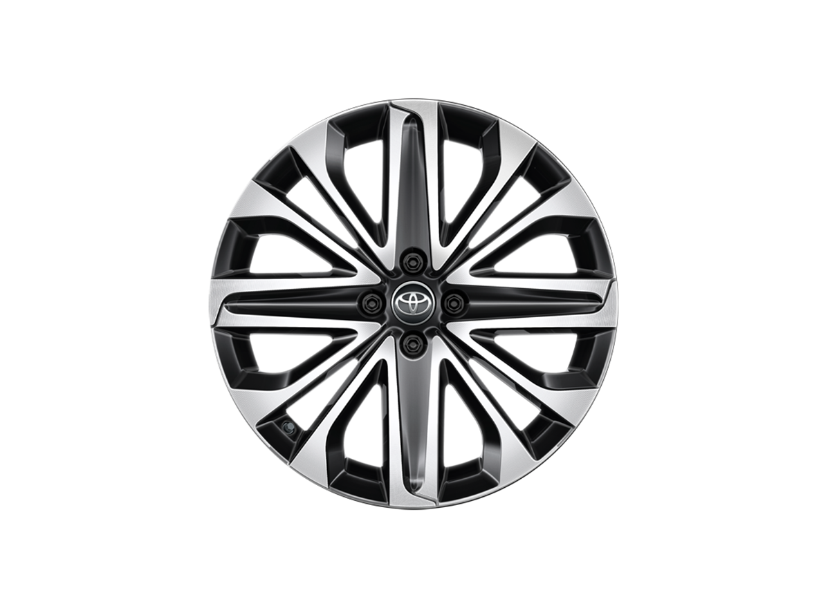 Černé a stříbrné kolo s pneumatikou